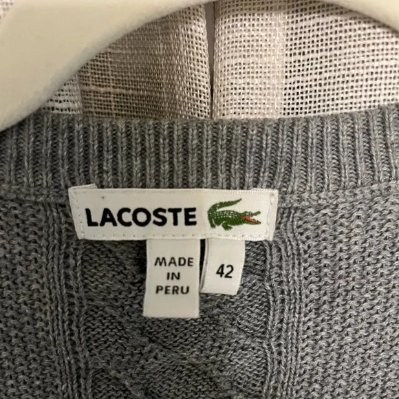 Vintage Lacoste Gray Cardigan Sweater - Picture 4 of 5